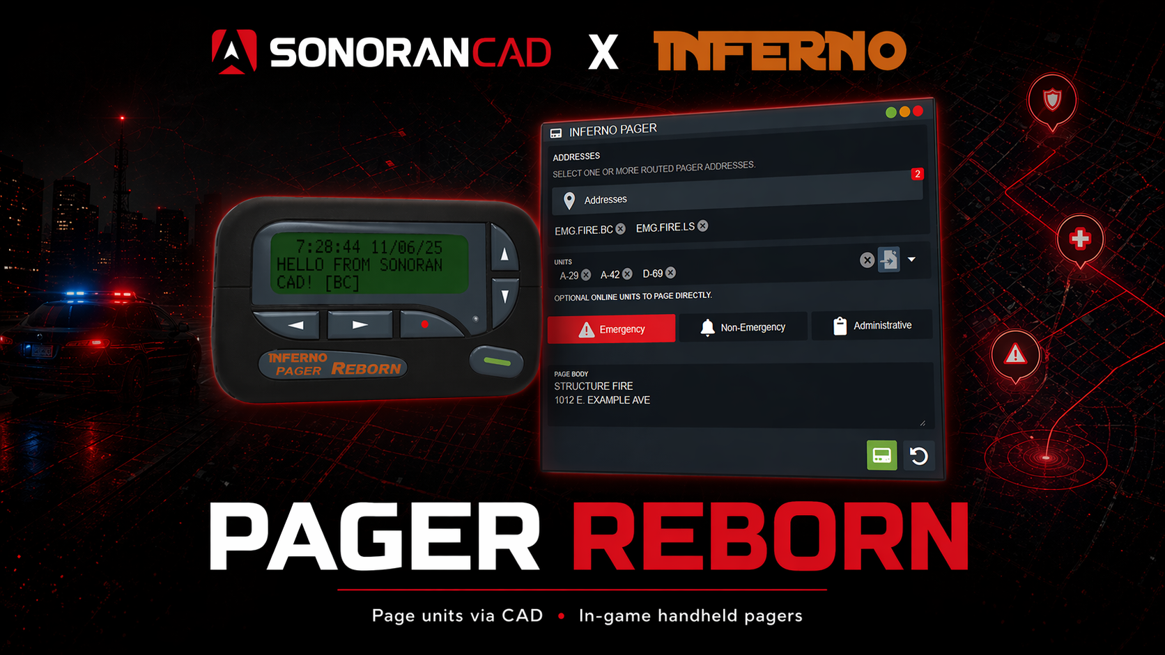 Pager Reborn x Sonoran CAD integration preview